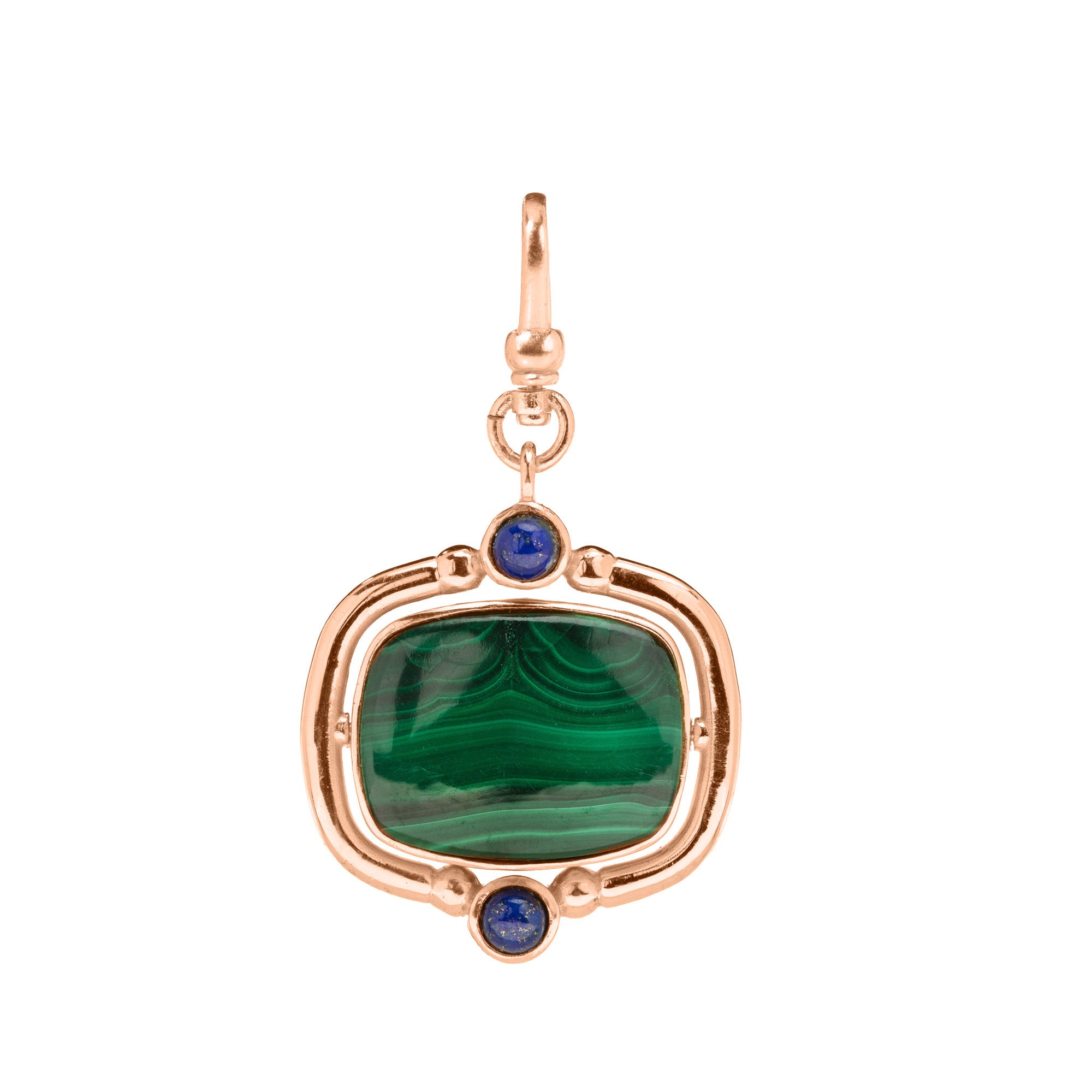 The Odette: 4-in-1 Cushion Gemstone Charm (Malachite and Amazonite)