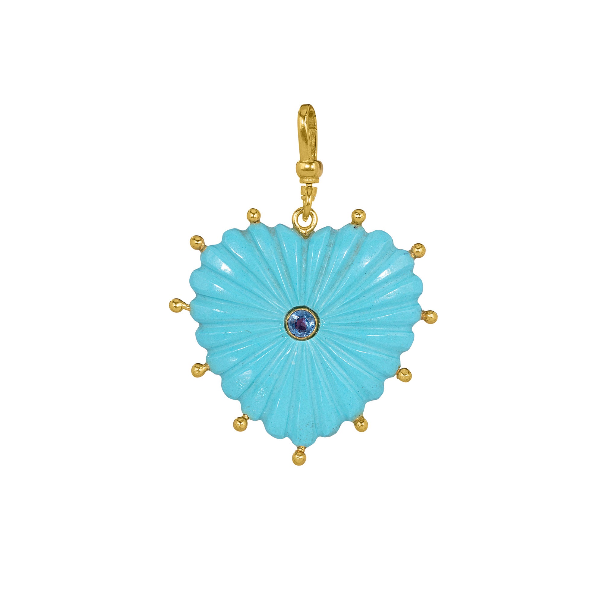 The Mabel: Reversible Carved Turquoise Heart