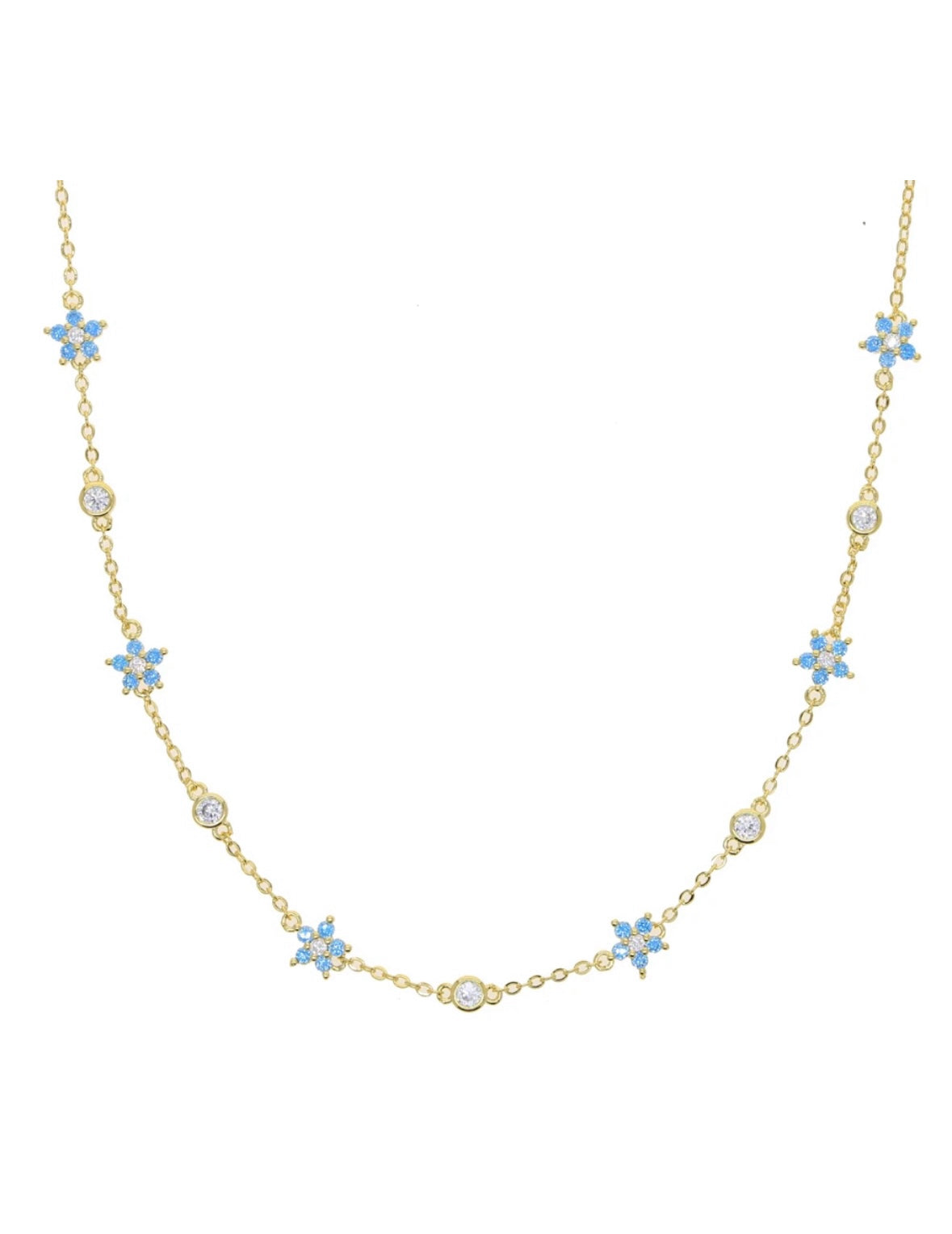 Dainty Gemstone Floral Necklace: The Miriani