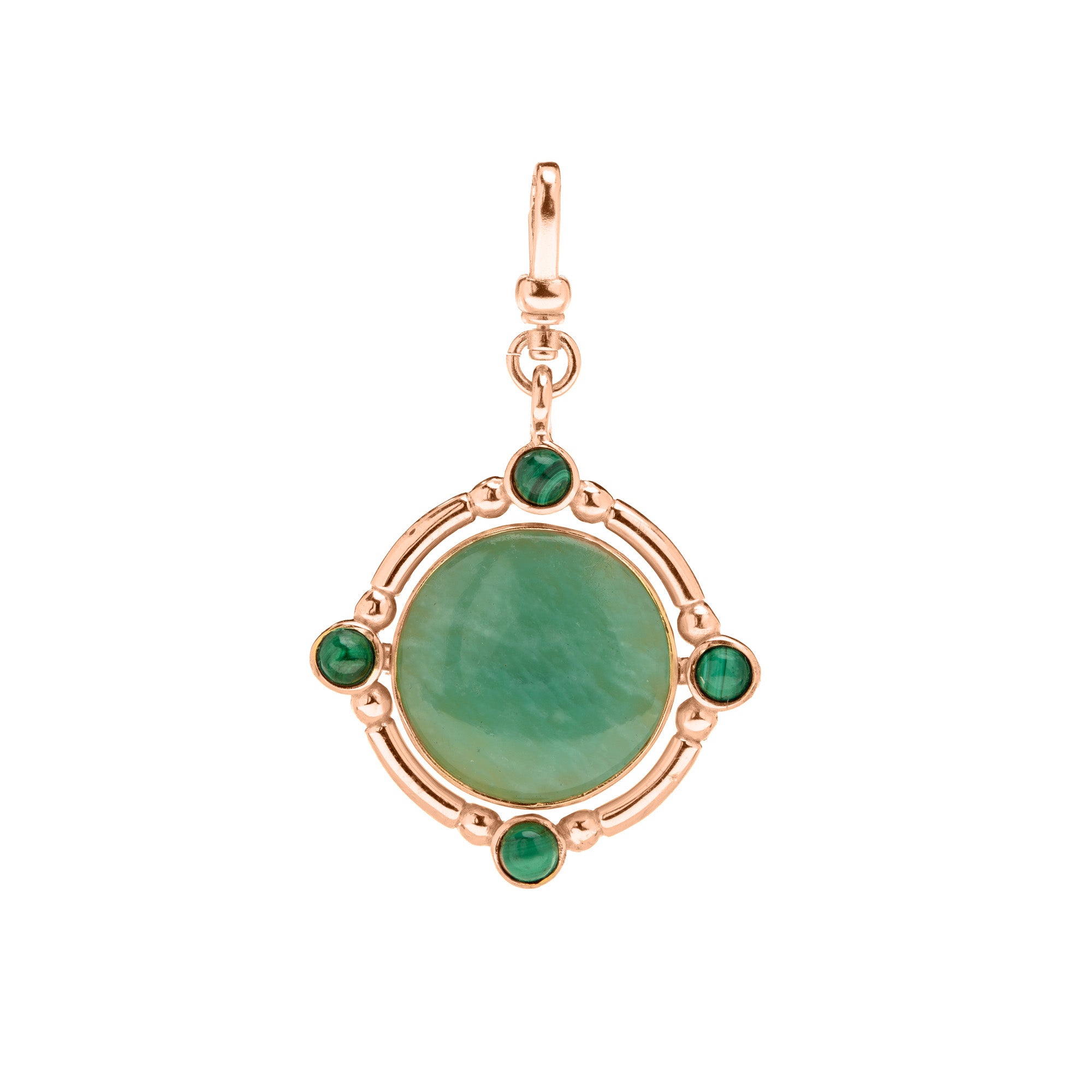 The Odette: Lizardite & Amazonite 4-in-1 Reversible/Flippable Charm