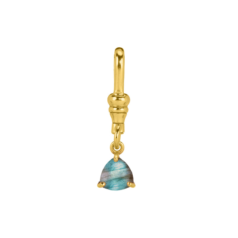 Mini Prong Trillion Charm (Labradorite)