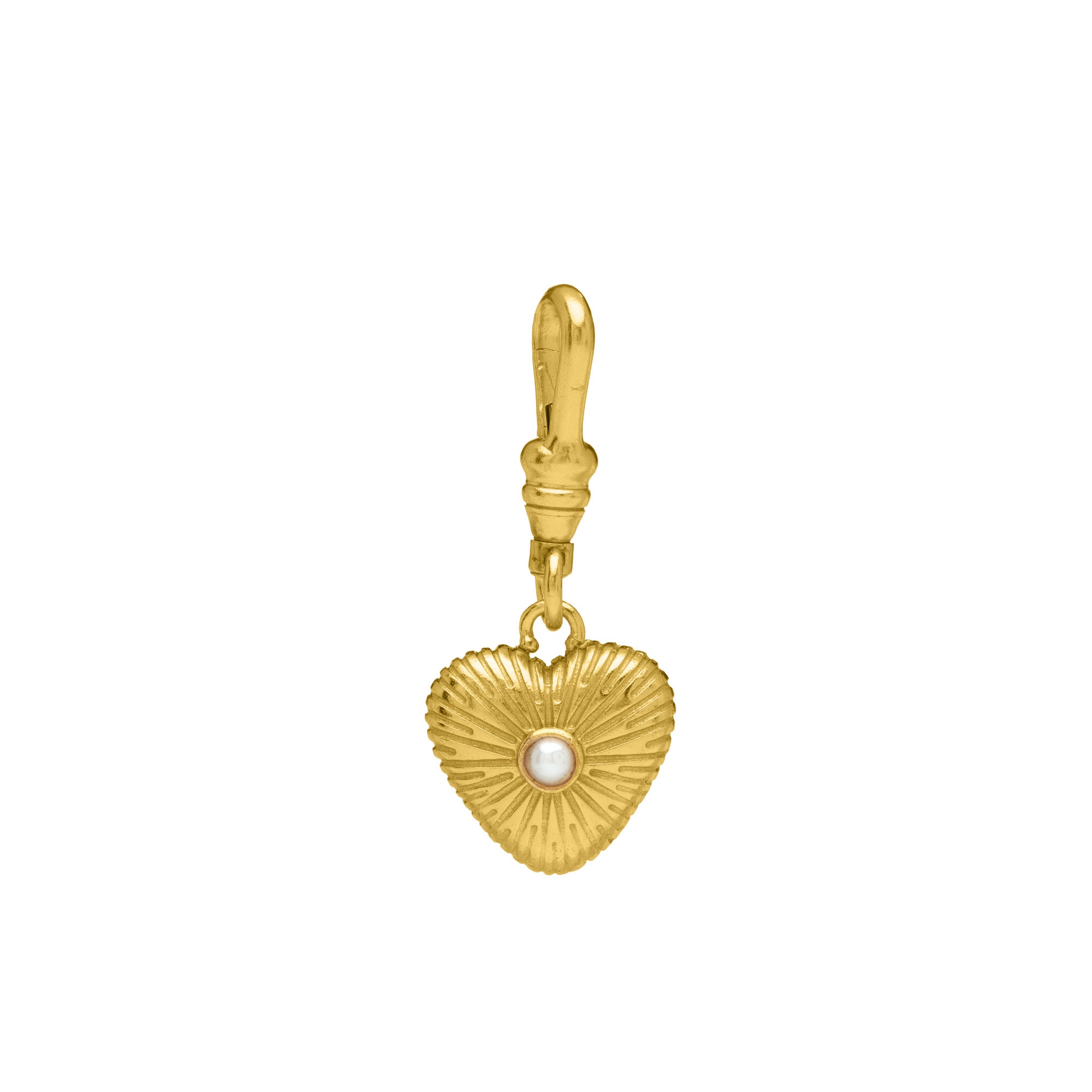Engraved Puffy Heart Reversible Gemstone Charm