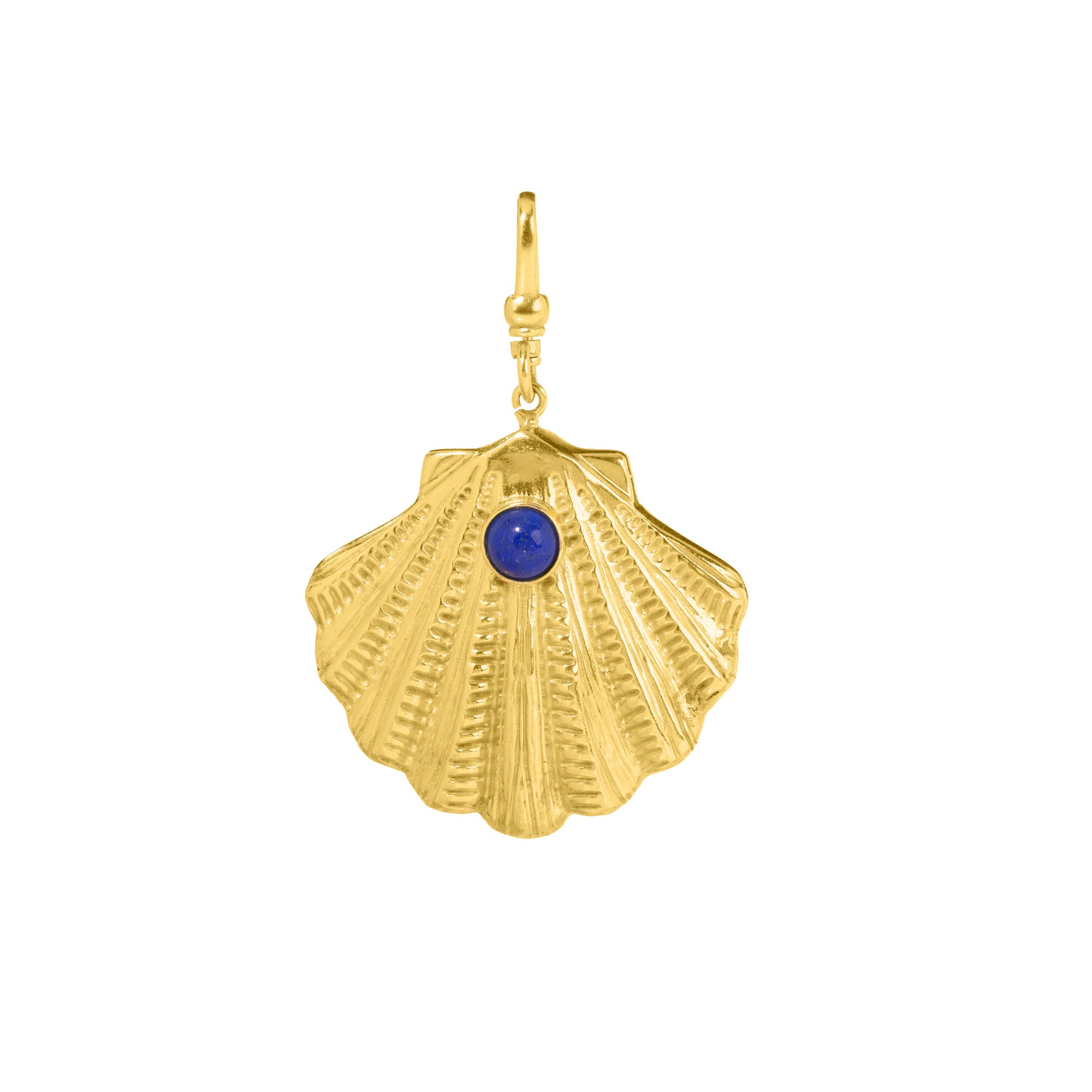 The Ariel: Lapis Lazuli & Pearl Reversible Shell Charm