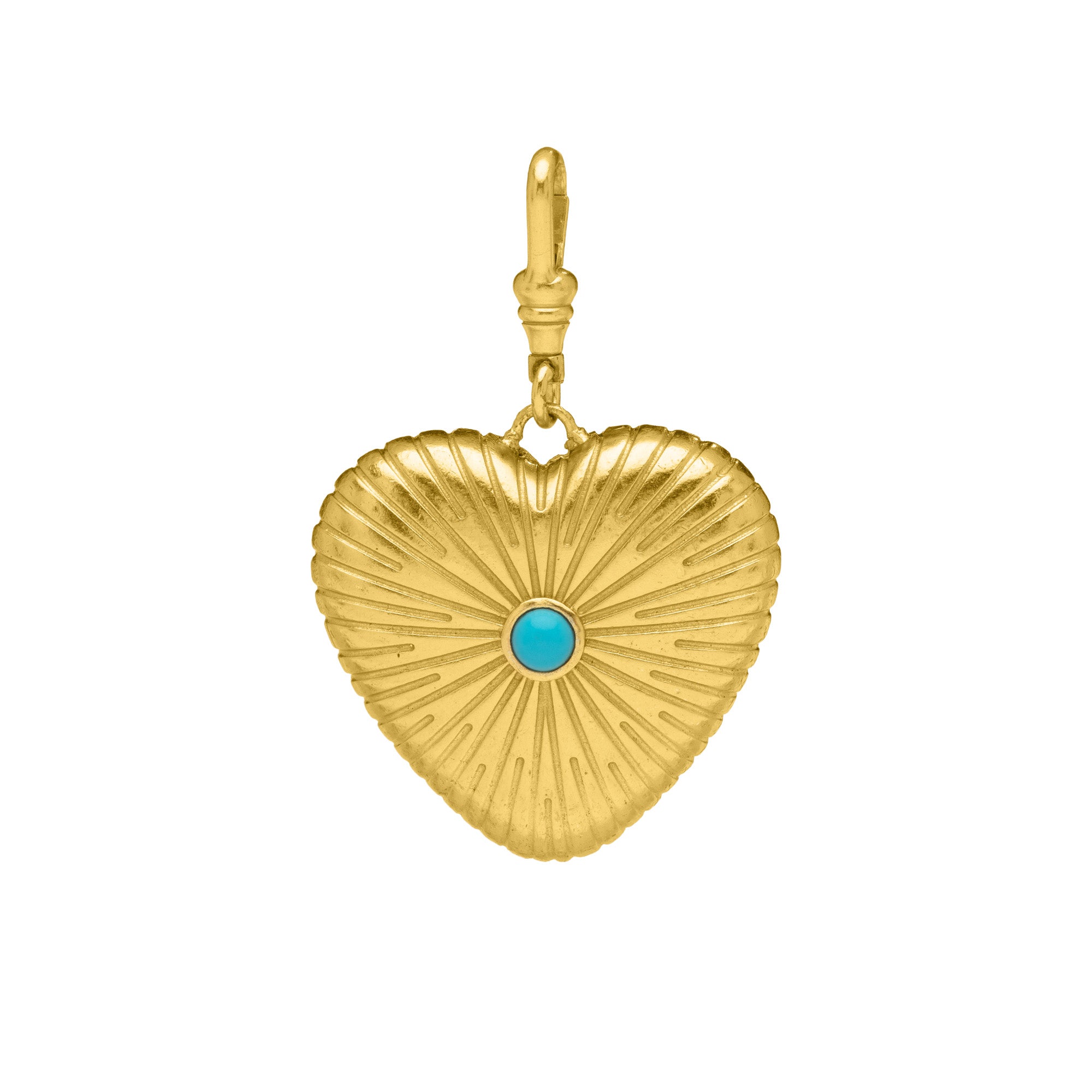 Engraved Puffy Heart Reversible Gemstone Charm