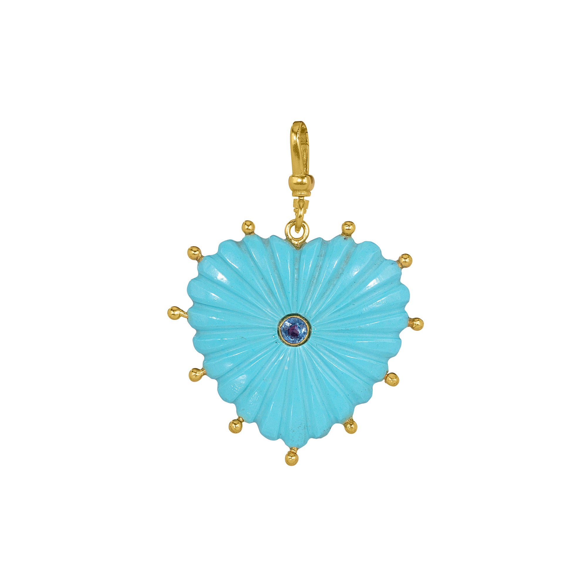 Reversible Carved Turquoise Heart: The Mabel
