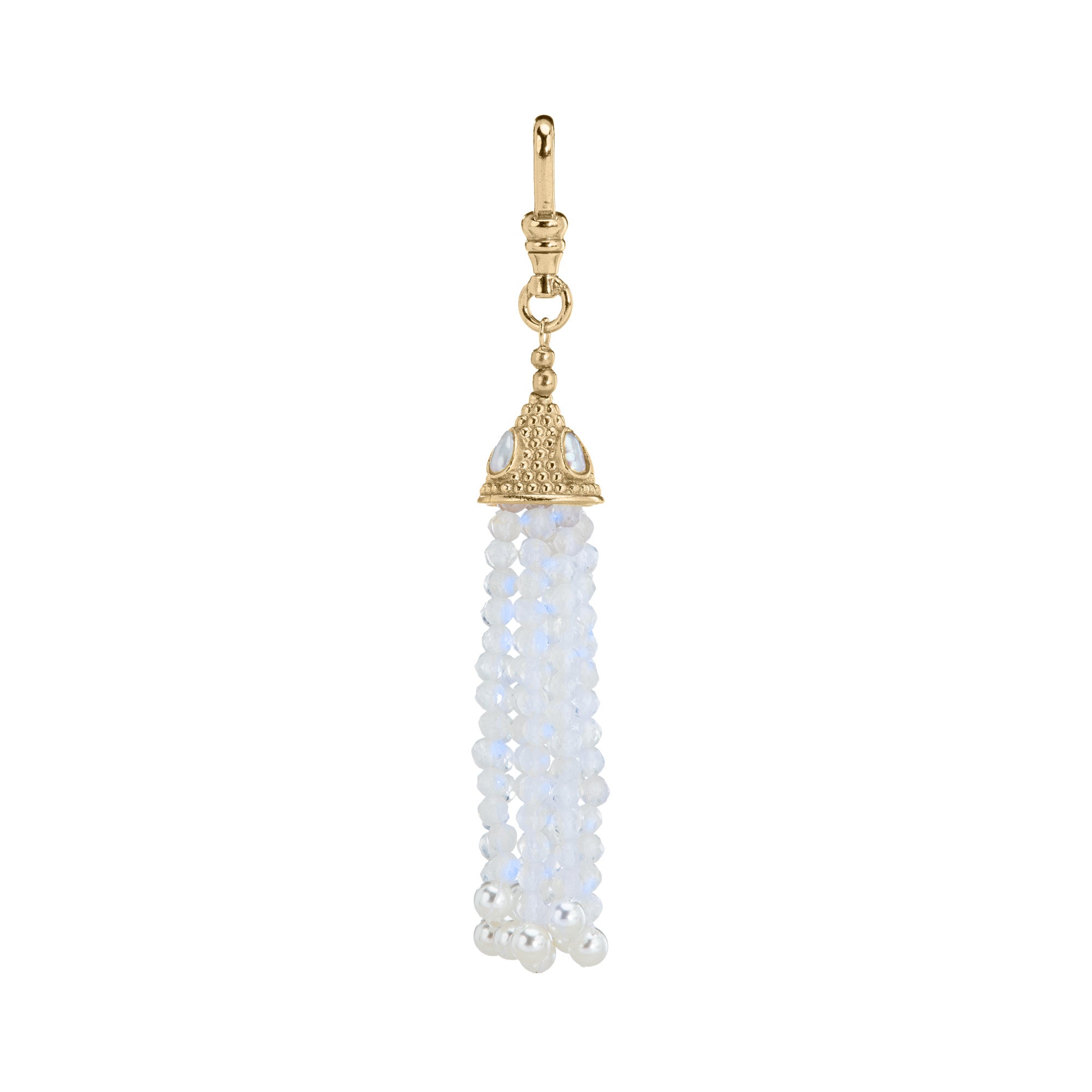 The Odessa: Rainbow Moonstone Tassel Charm