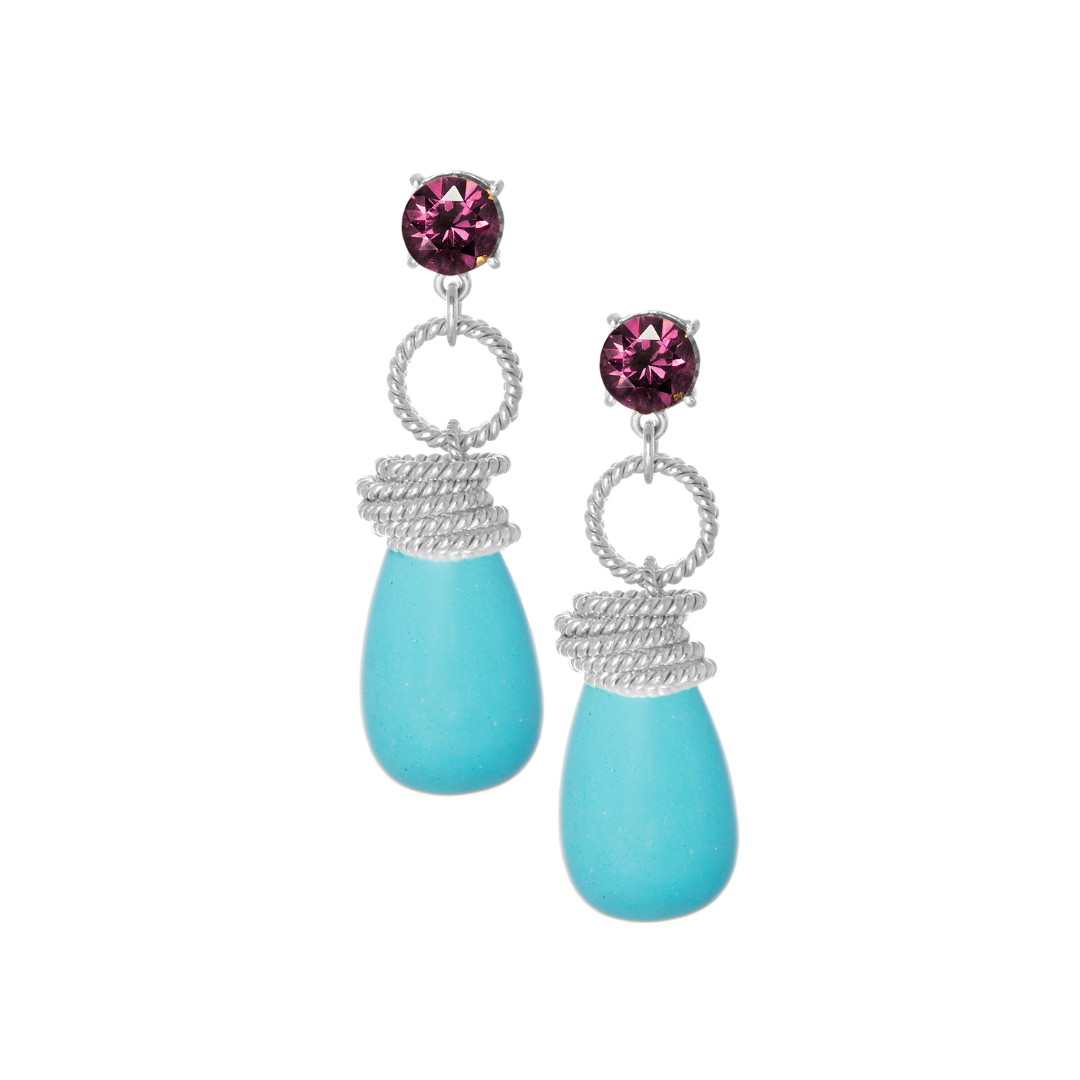 Double Gemstone Drop Earrings: The Clarissa