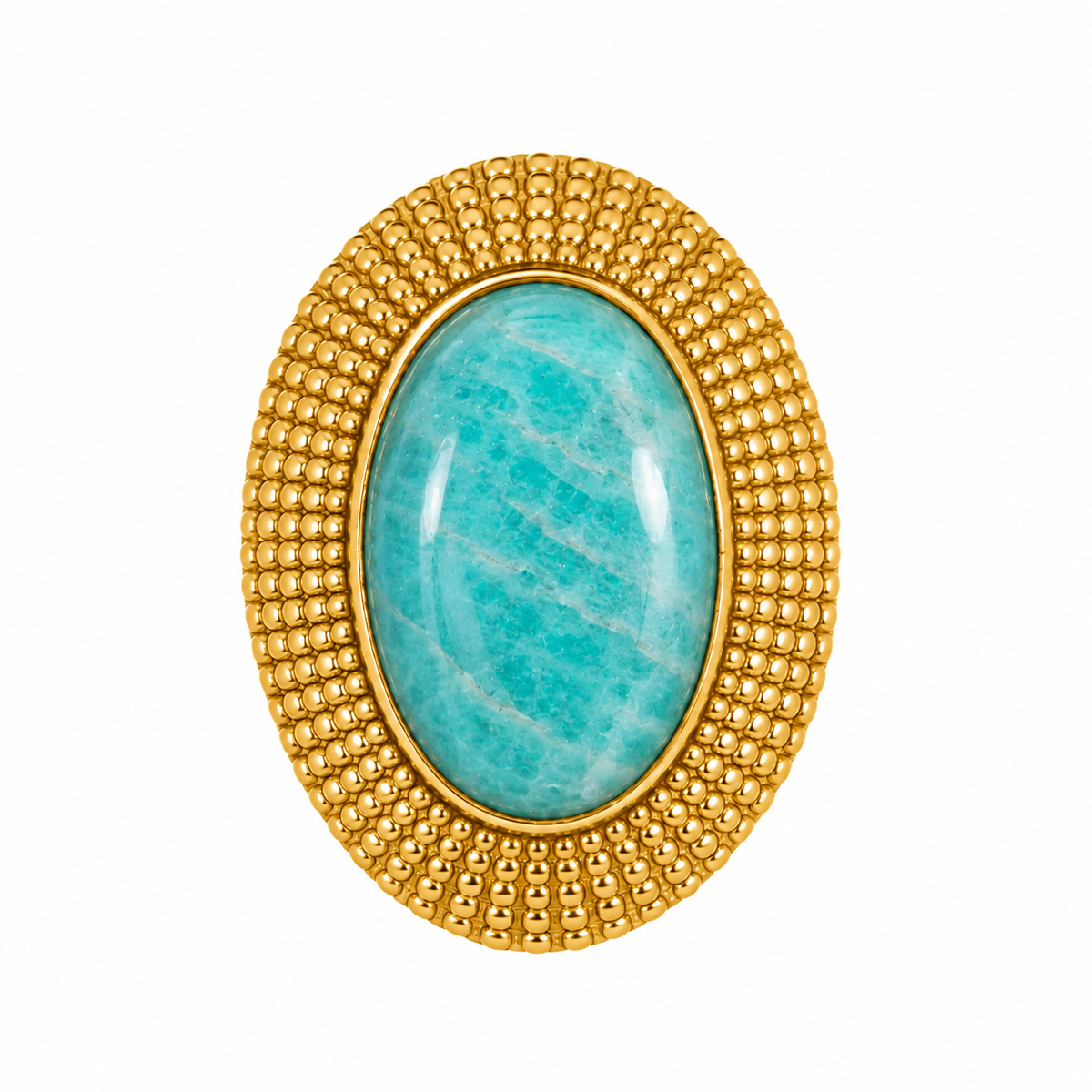 Large Oval Amazonite Ring: The Cleopatra