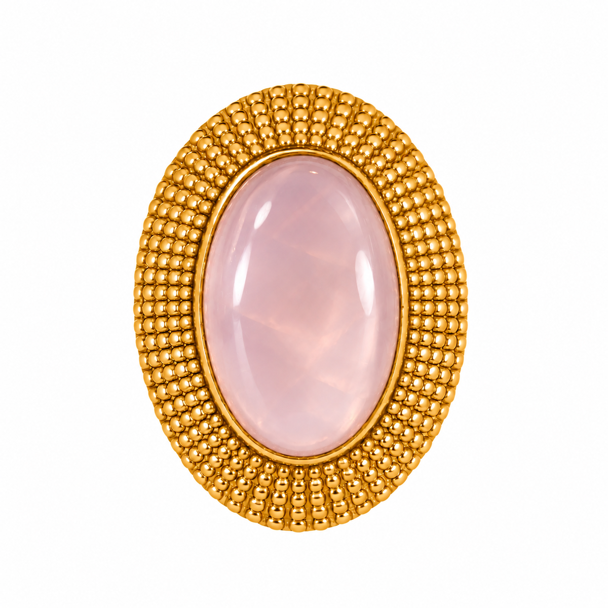 Large Oval Pink Chalcedony Ring: The Cleopatra