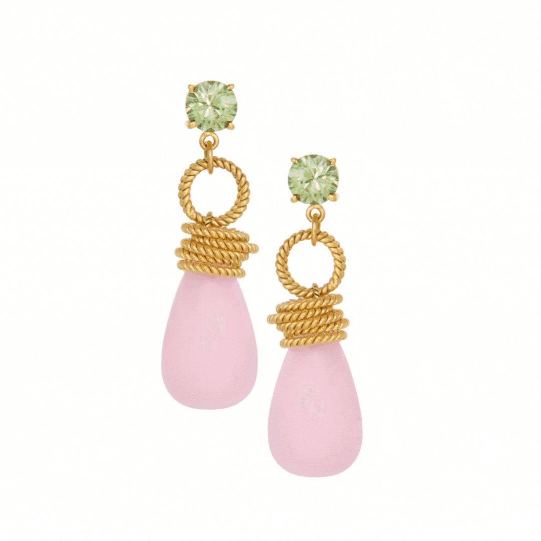 Double Gemstone Drop Earrings: The Clarissa