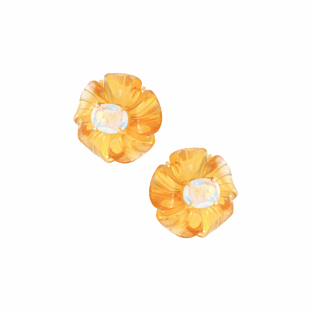 Carved Flower Studs - The Cynthia
