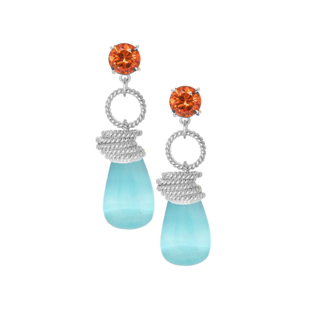 Double Gemstone Drop Earrings: The Clarissa