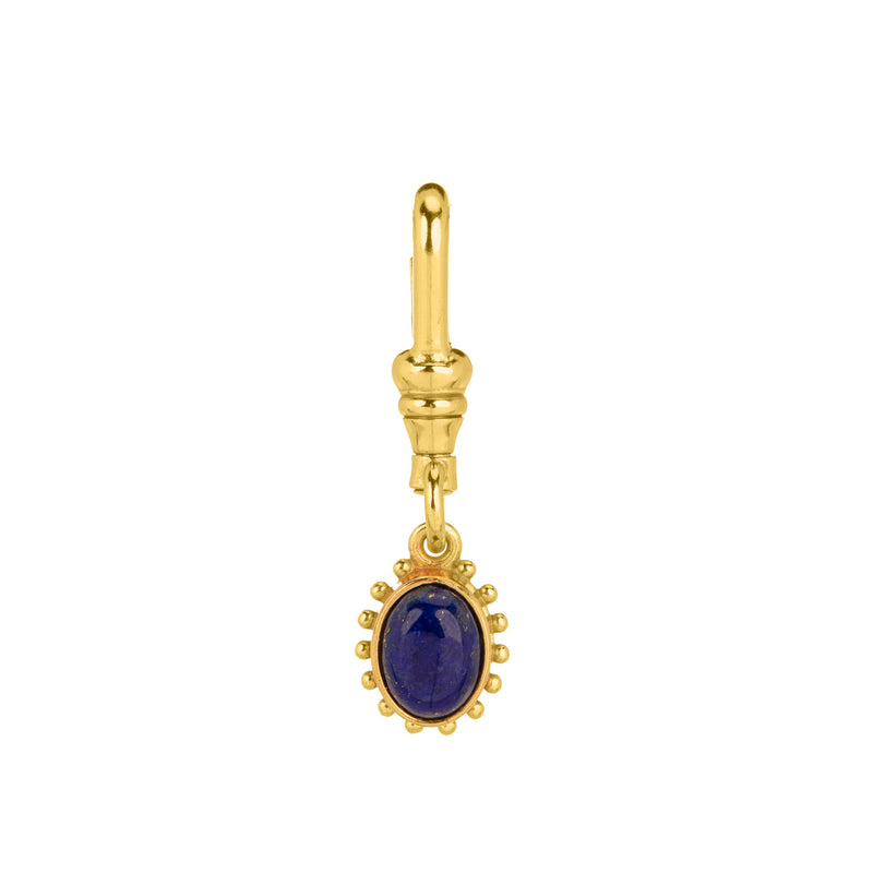 Mini Fancy Bezel Oval Gemstone Charm (Lapis Lazuli)