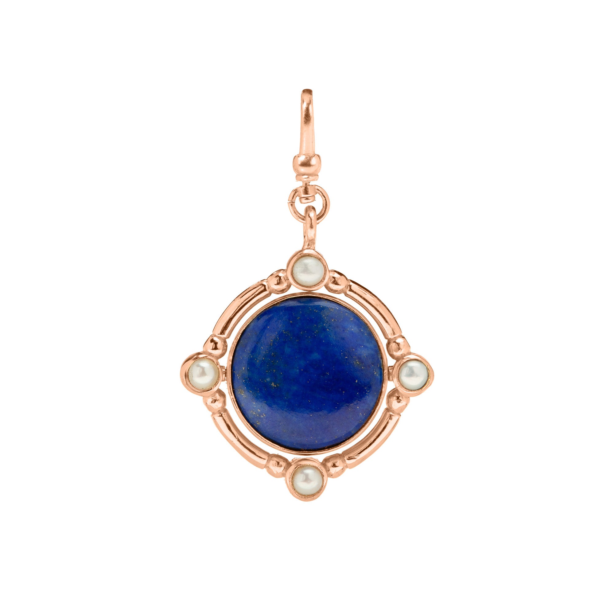 The Odette:  Lapis Lazuli & Phosphosiderite 4-in-1 Reversible/Flippable Charm