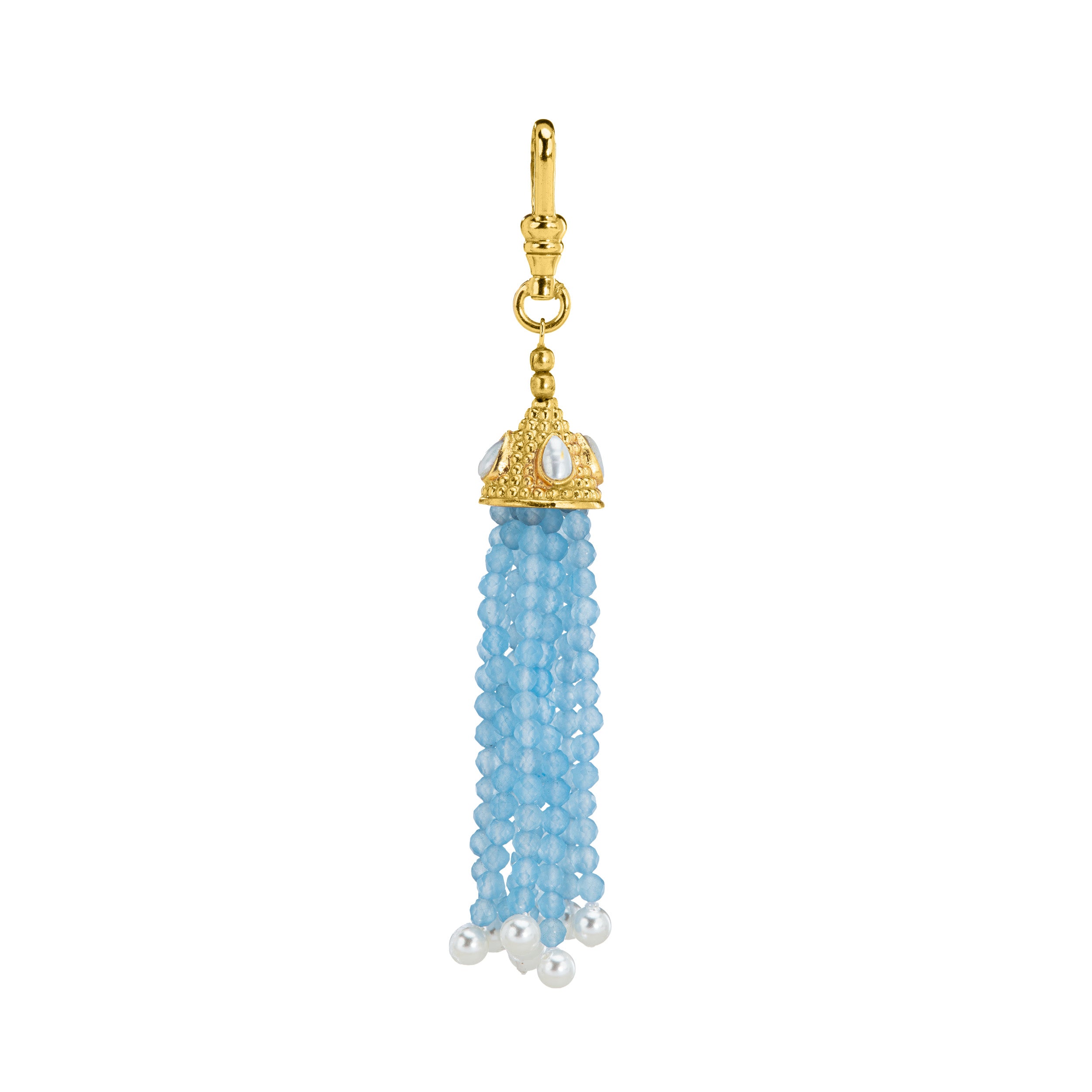 The Odessa: Blue Lace Agate Tassel Charm