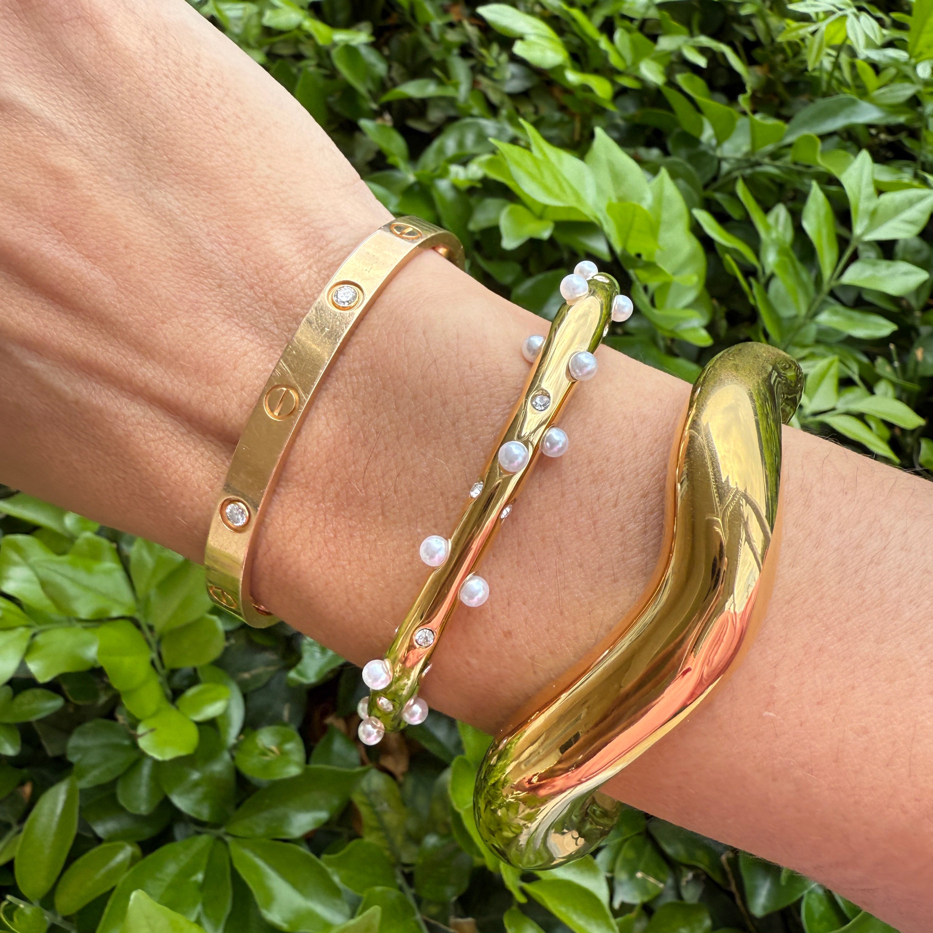 The Marisa: Pearl & White Topaz Cuff