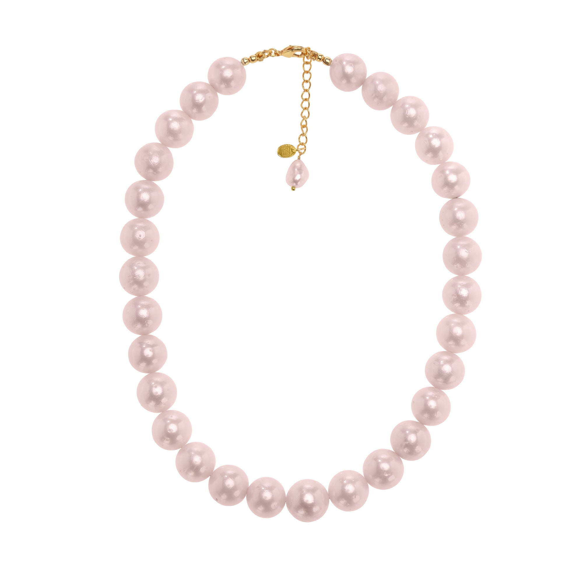 Large Round Freshwater Pink Pearl Necklace: The Madeline