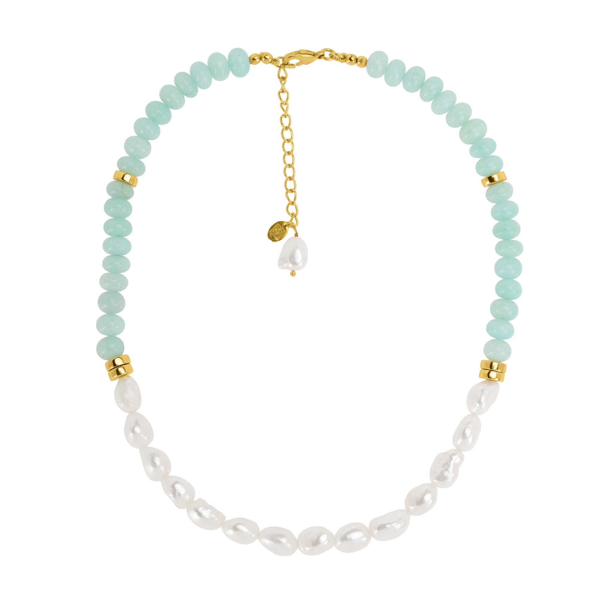 Smithsonite And Freshwater Pearl Necklace: The Jodhi