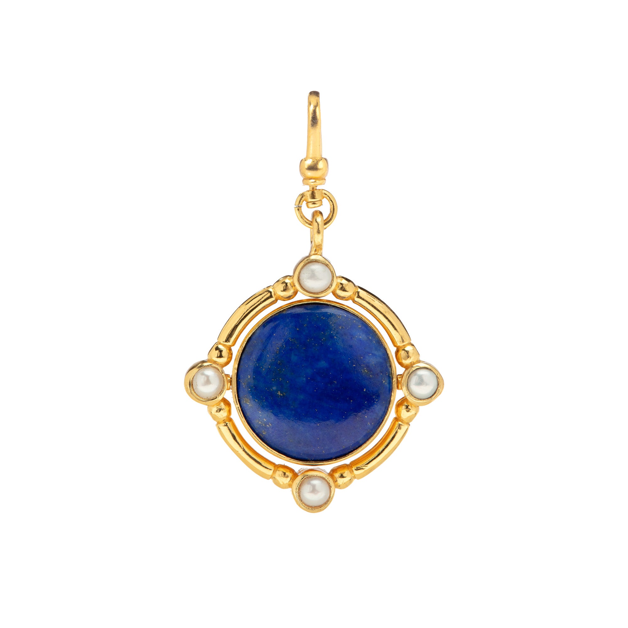 The Odette:  Lapis Lazuli & Phosphosiderite 4-in-1 Reversible/Flippable Charm