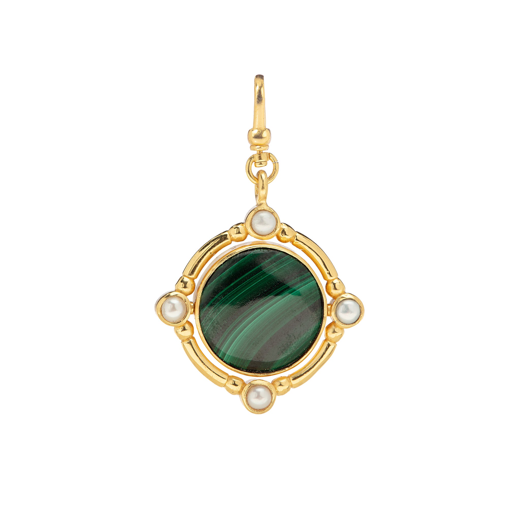 The Odette(Jodette): Pink Opal & Malachite 4-in-1 Reversible/Flippable Charm