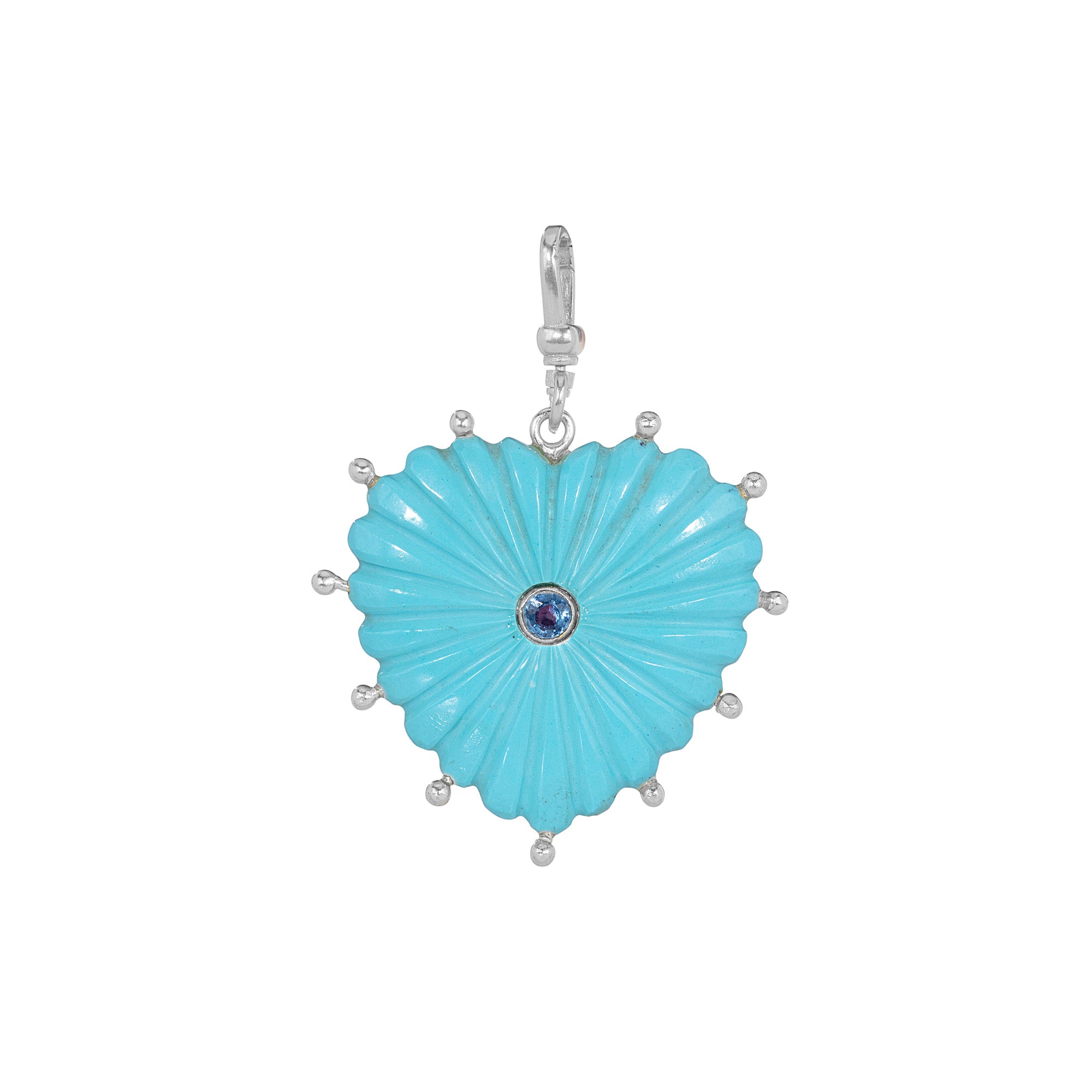 Reversible Carved Turquoise Heart: The Mabel