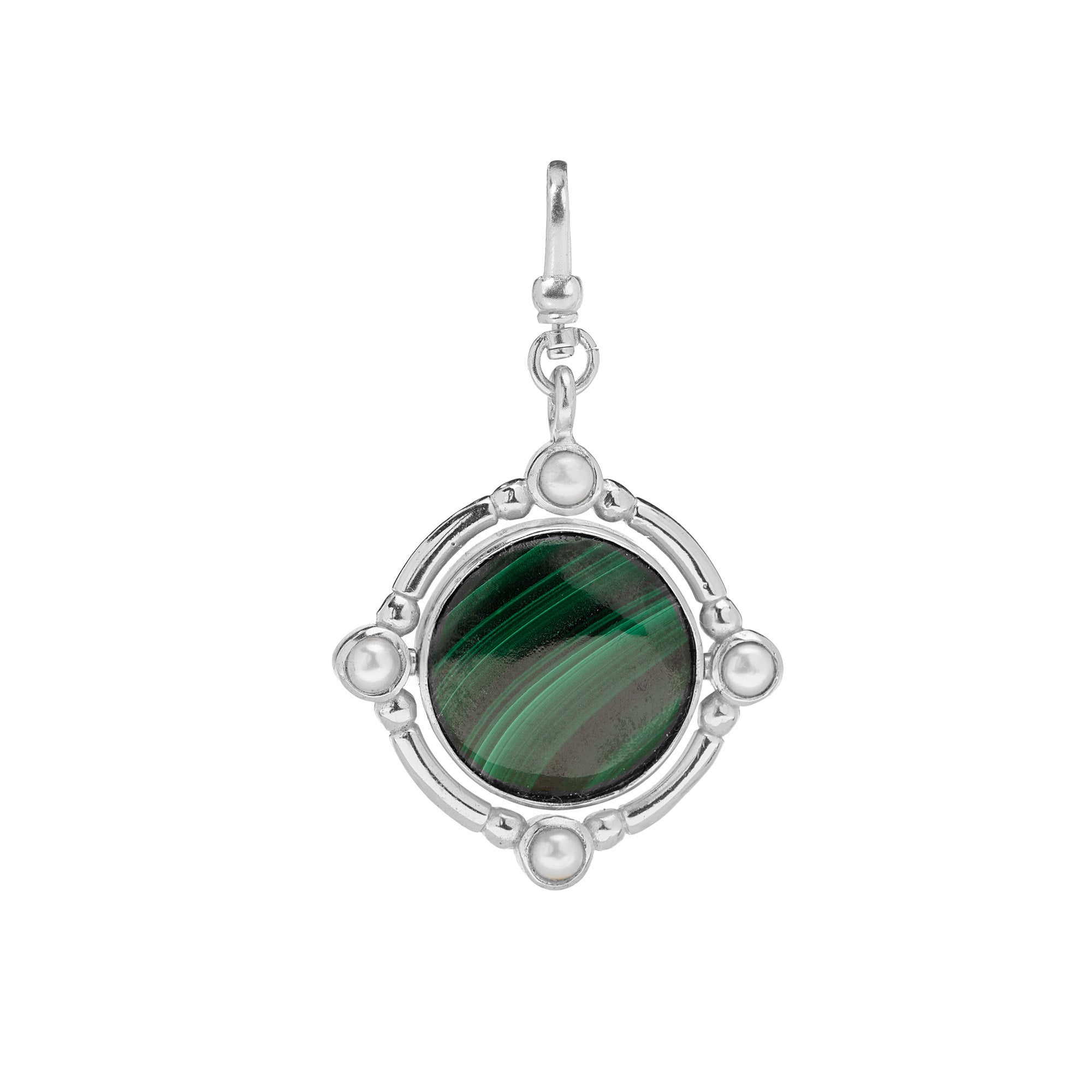 The Odette(Jodette): Pink Opal & Malachite 4-in-1 Reversible/Flippable Charm