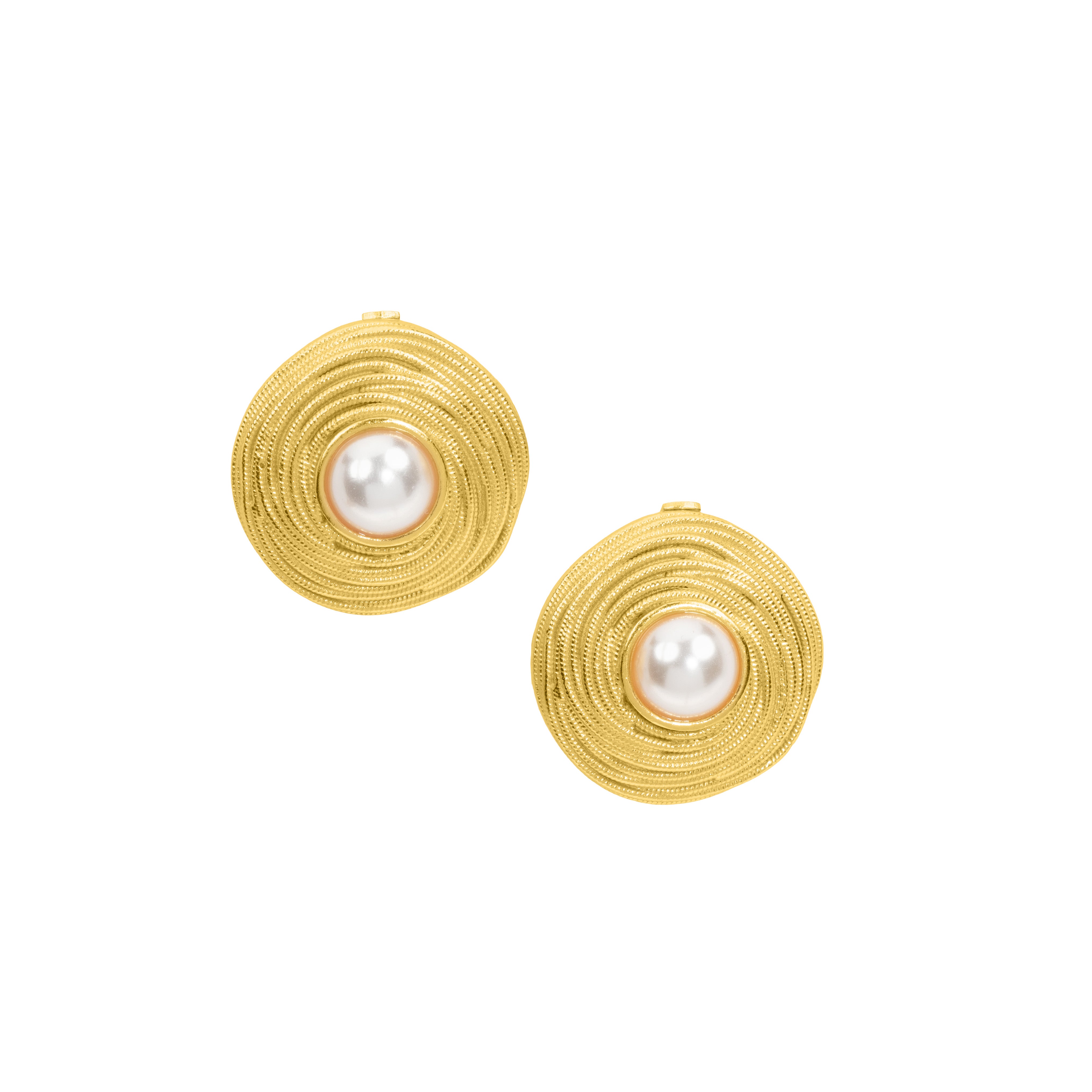18k Gold Vermeil and Freshwater Pearl Clip On Stud Earrings: The Grace