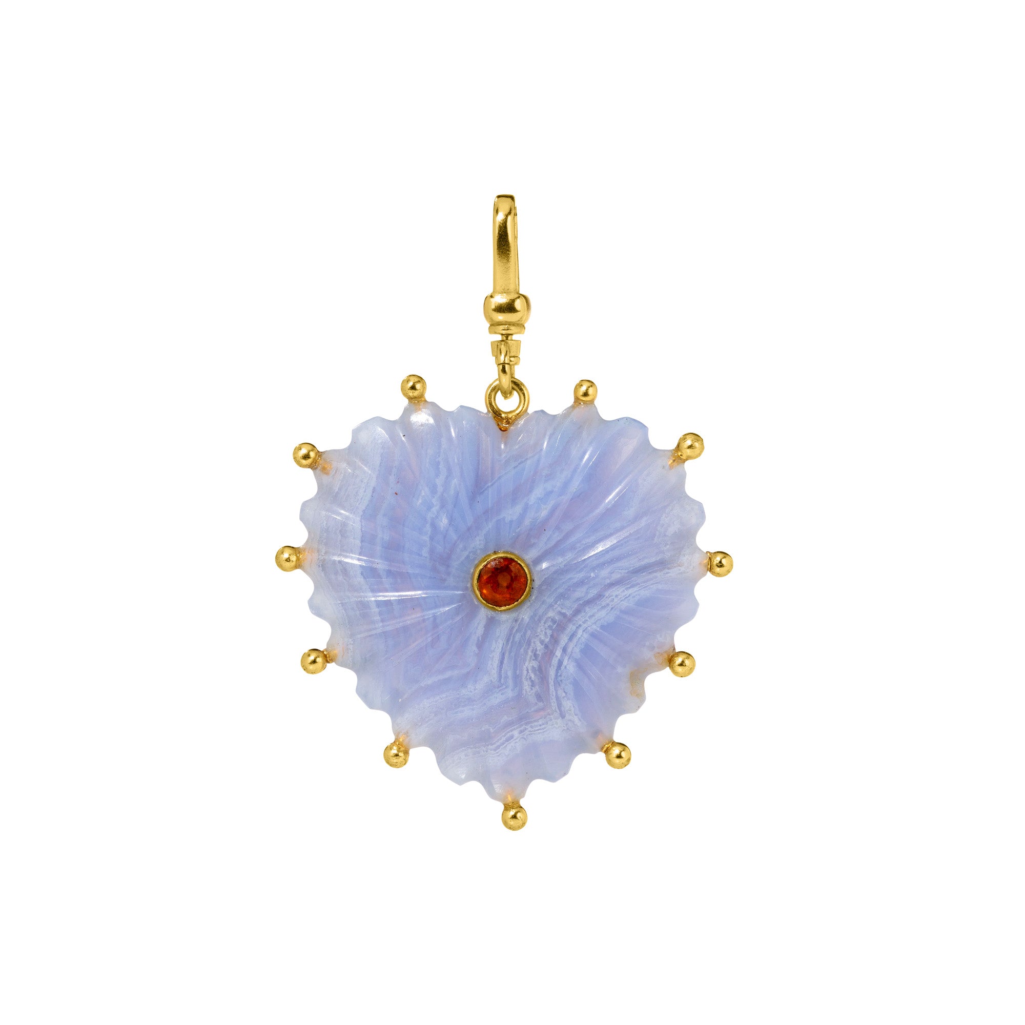 Reversible Carved Blue Lace Agate Heart: The Mabel