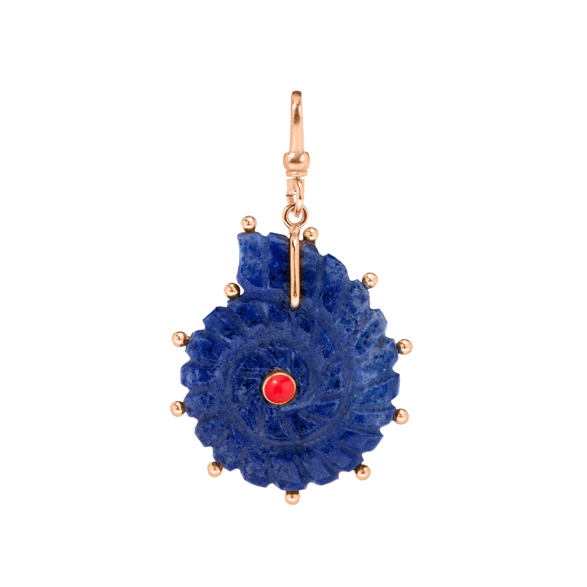The Marina: Reversible Carved Lapis Lazuli Ammonite Shell