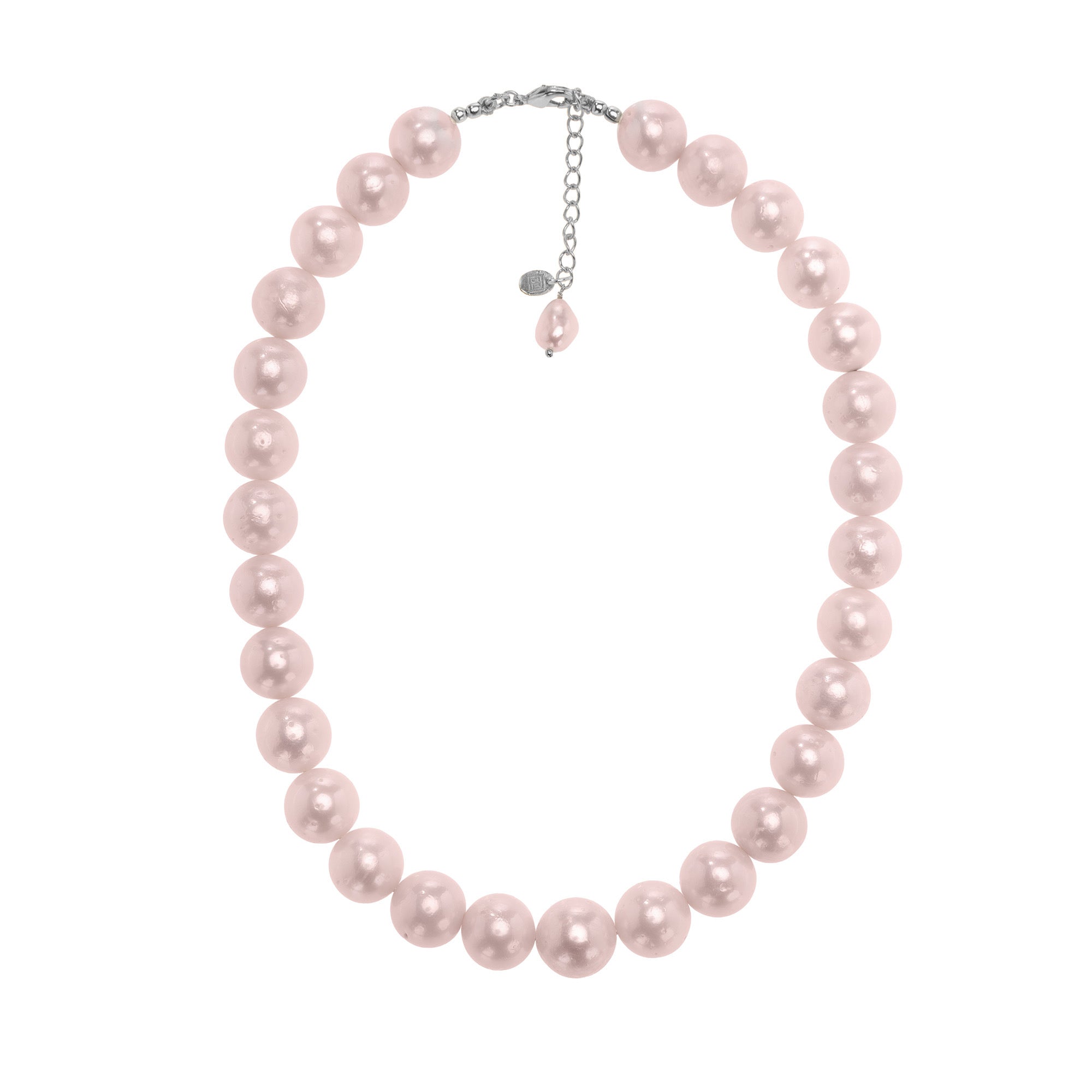Large Round Freshwater Pink Pearl Necklace: The Madeline