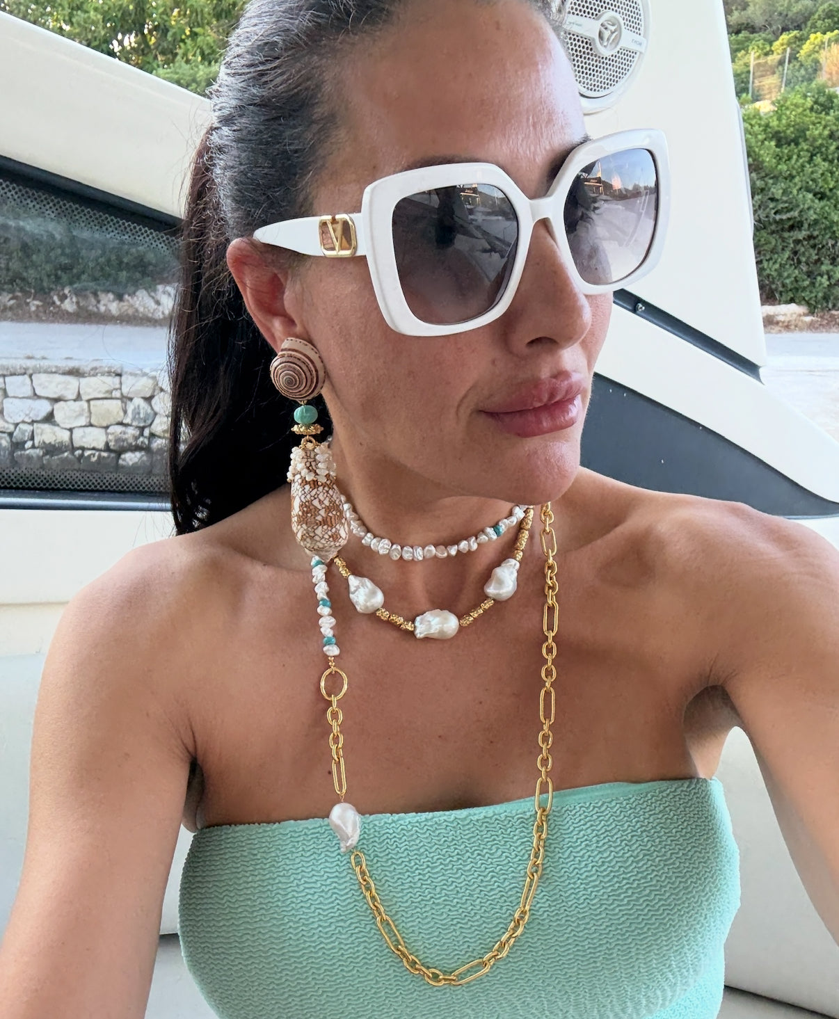 The Amari: 3 Baroque Pearl Necklace