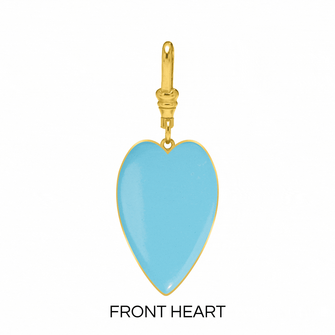 Large Elongated Heart Reversible Charms