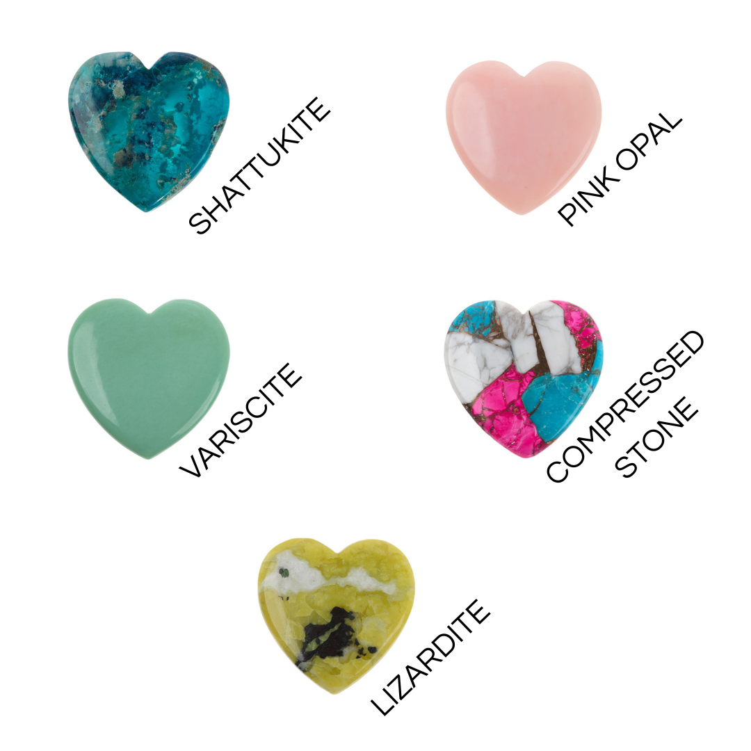 Large Wide Heart Reversible Charms
