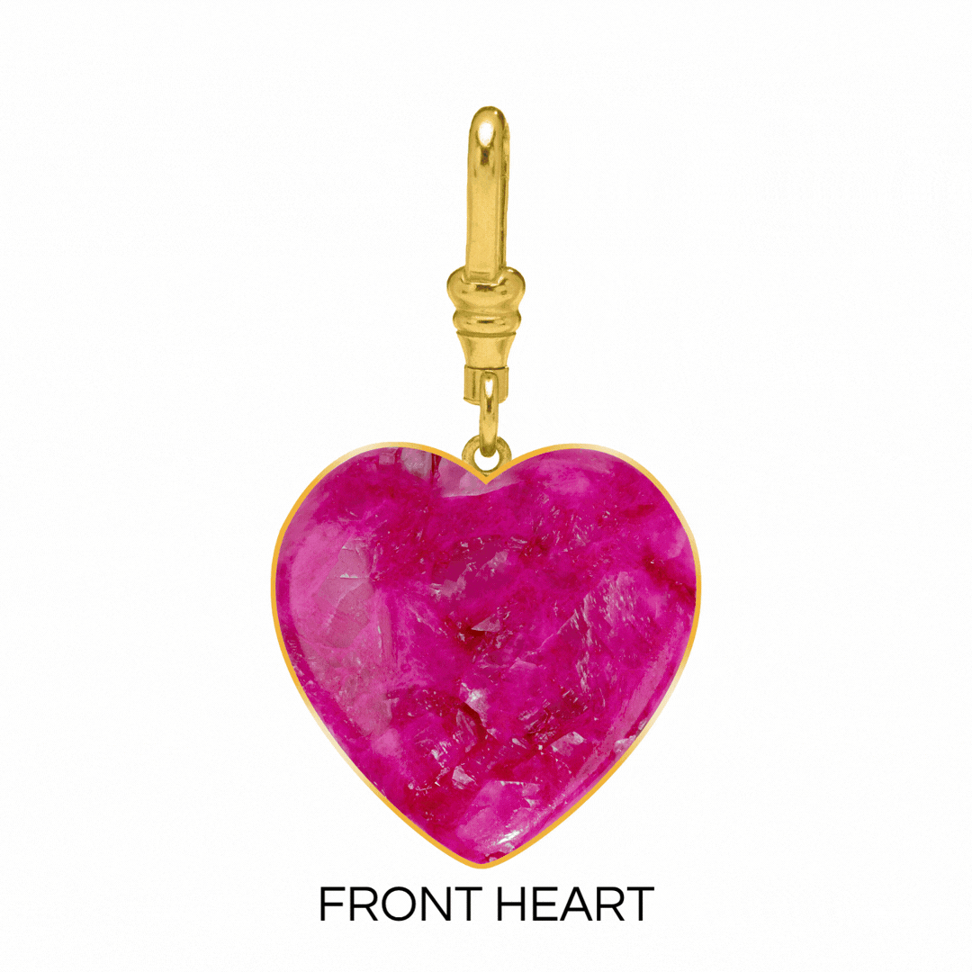 Large Wide Heart Reversible Charms
