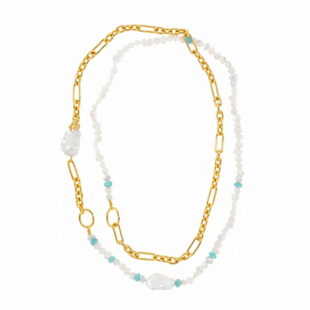 Link &  Pearl Necklace: The Greta