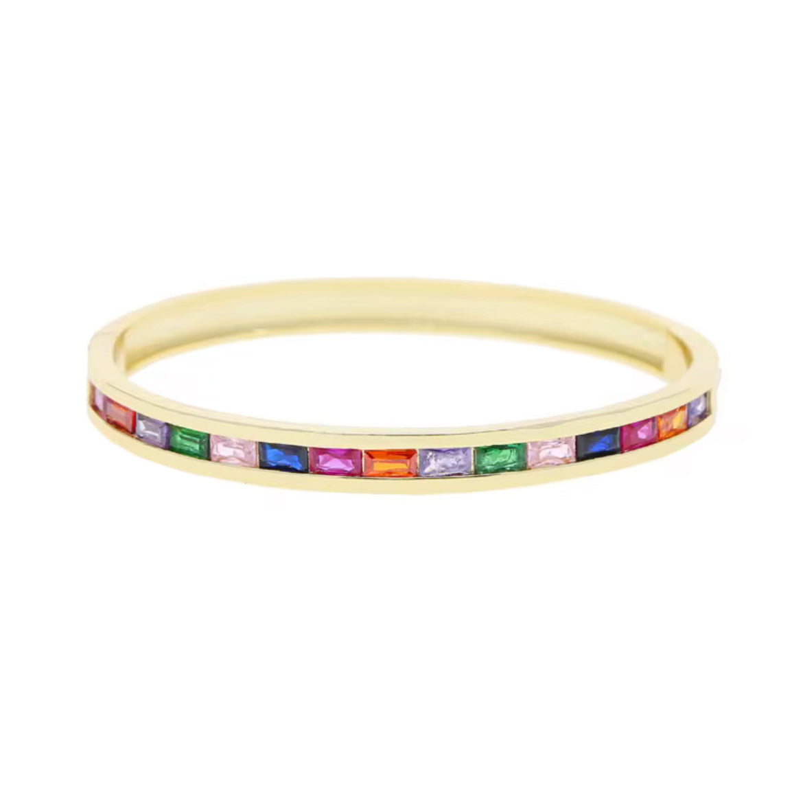 Gold Bangle With MultiColoured Stones: The Ellen