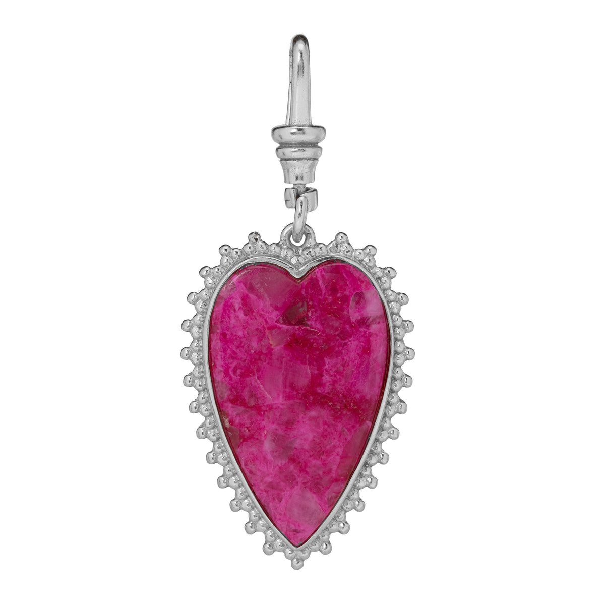Large Elongated Pink Mohave Sunburst Reversible Puffy Heart Charm: The Kylie