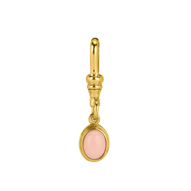 Mini Step Bezel Charm (Pink Opal)
