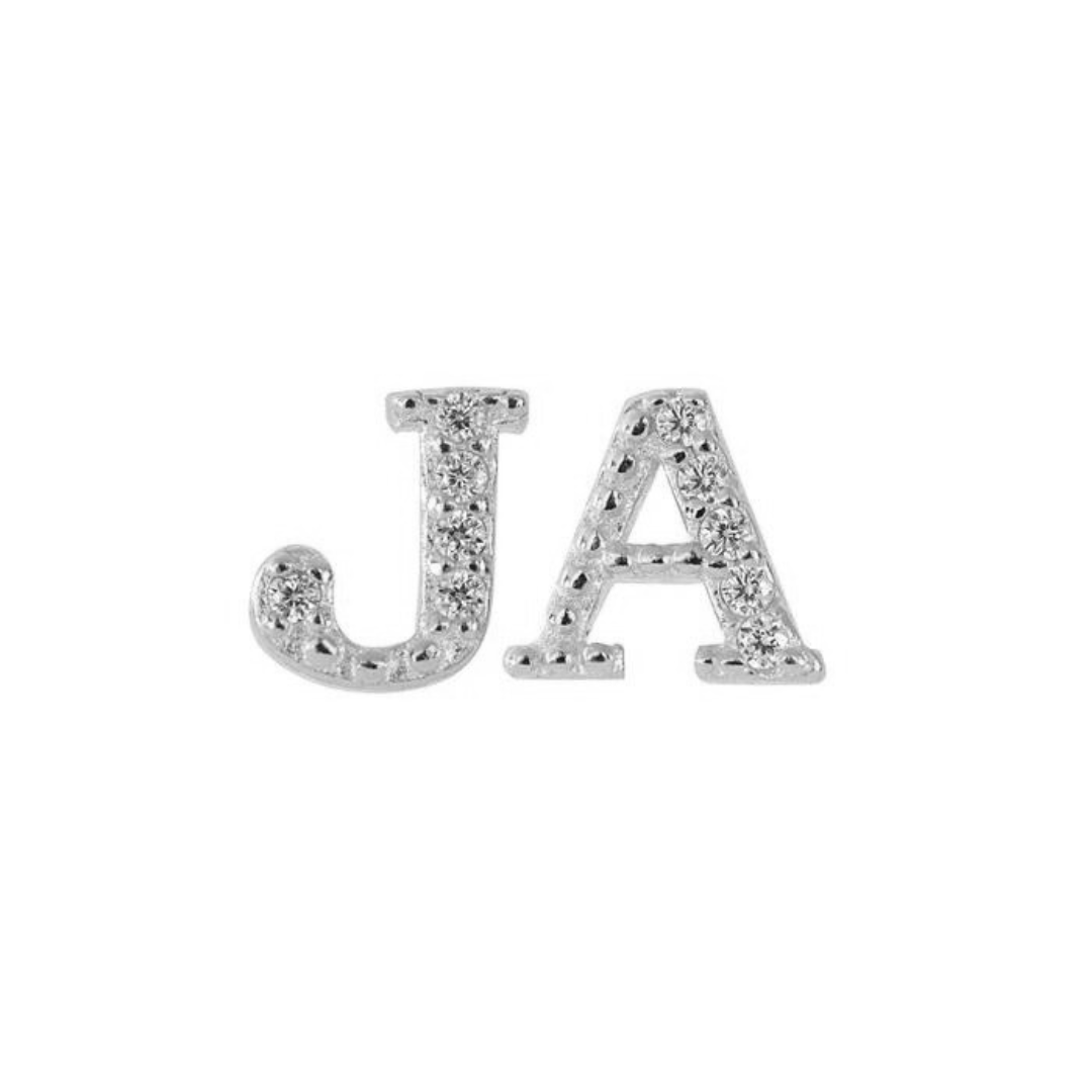 White Topaz Petite Initial Silver