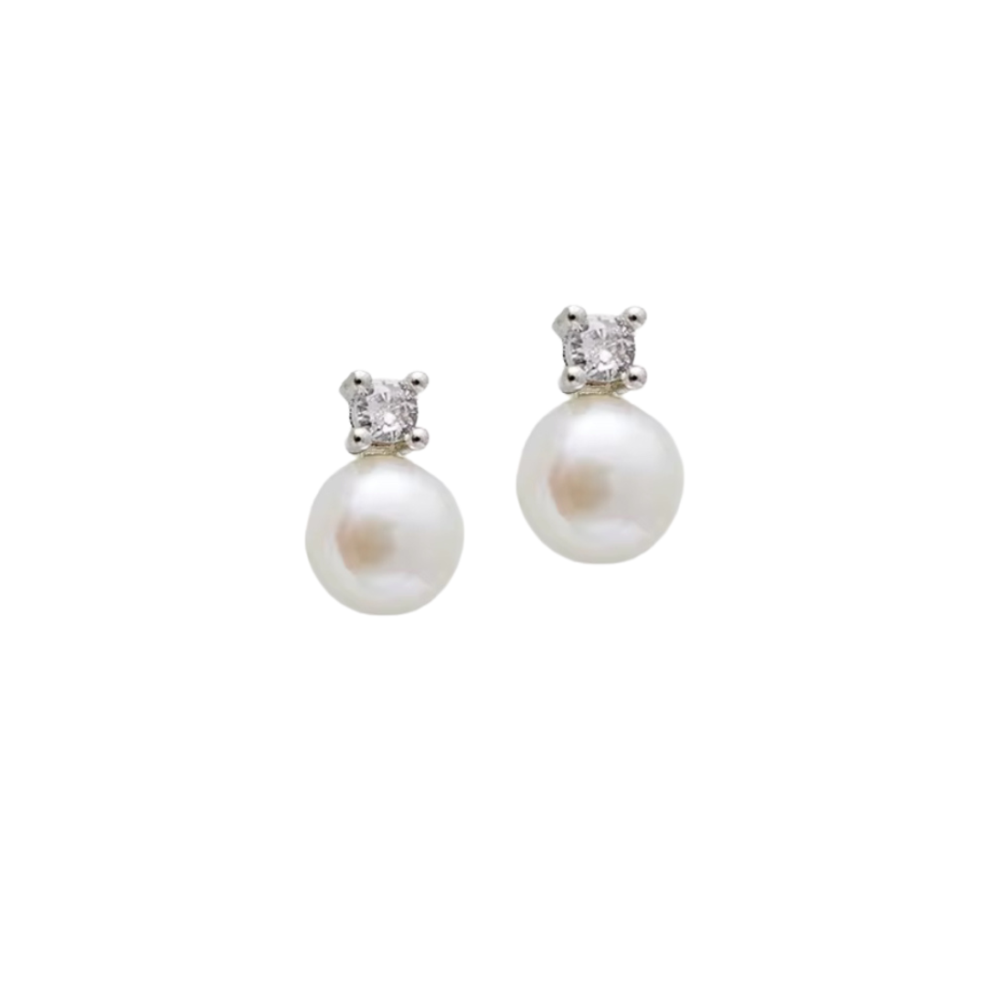 Zircon & Round Pearl Earring: The Corey