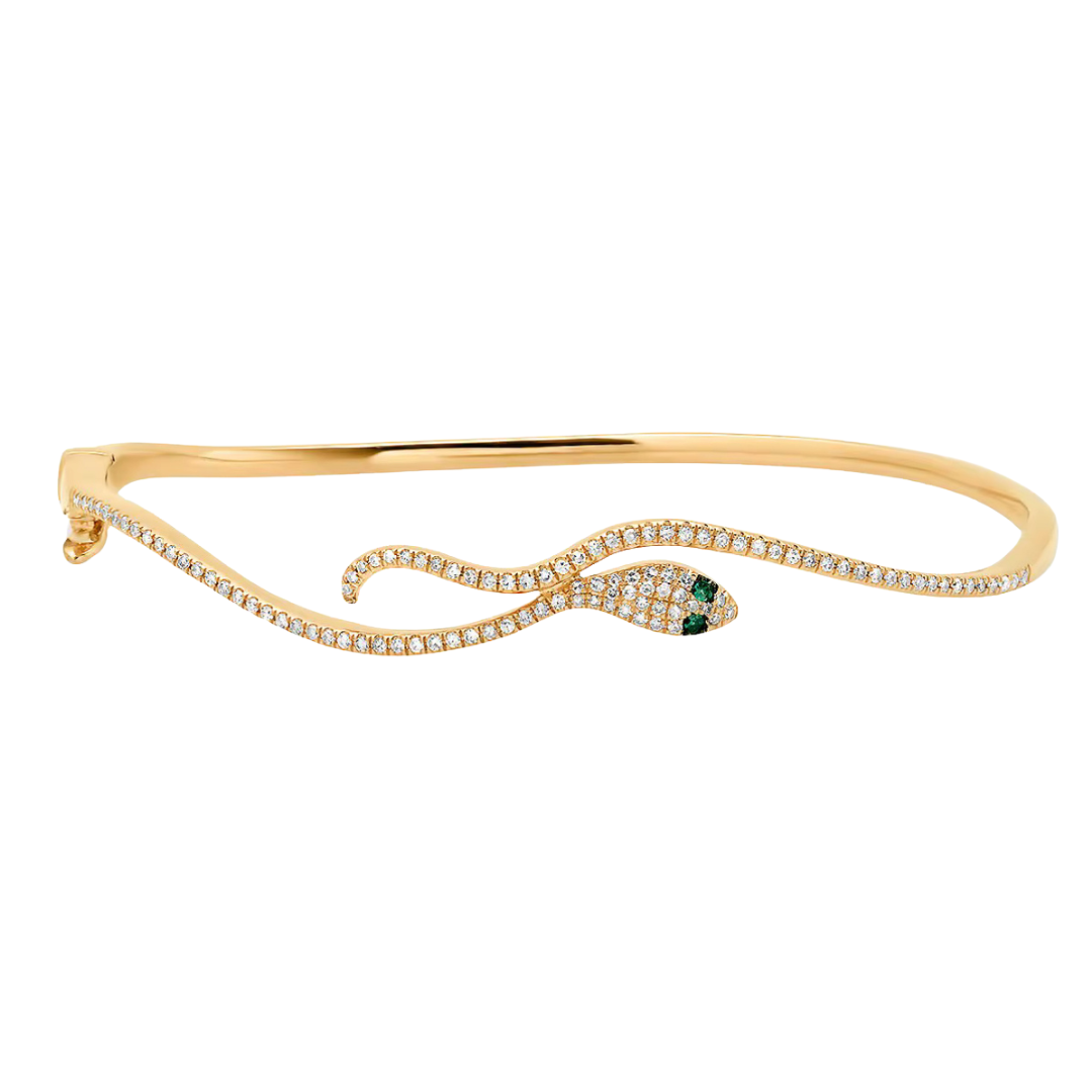 White Topaz Python Wavy Bangle: The Pietra