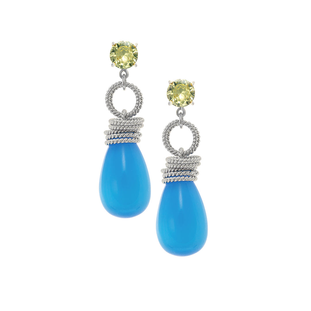 Double Gemstone Drop Earrings: The Clarissa