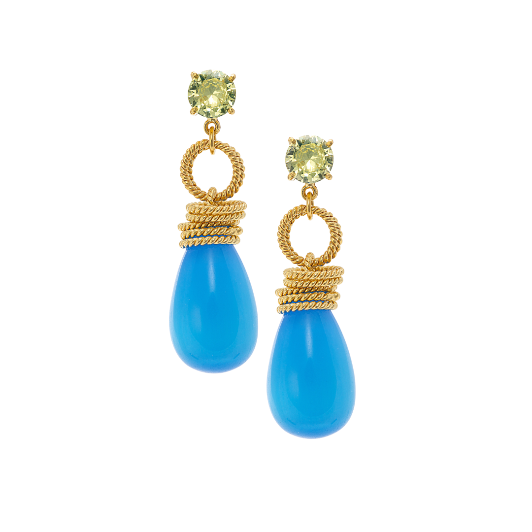 Double Gemstone Drop Earrings: The Clarissa