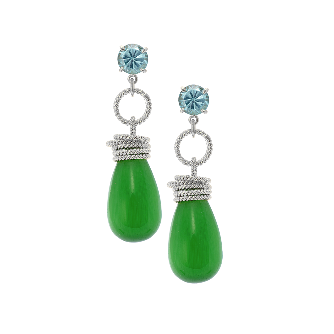 Double Gemstone Drop Earrings: The Clarissa