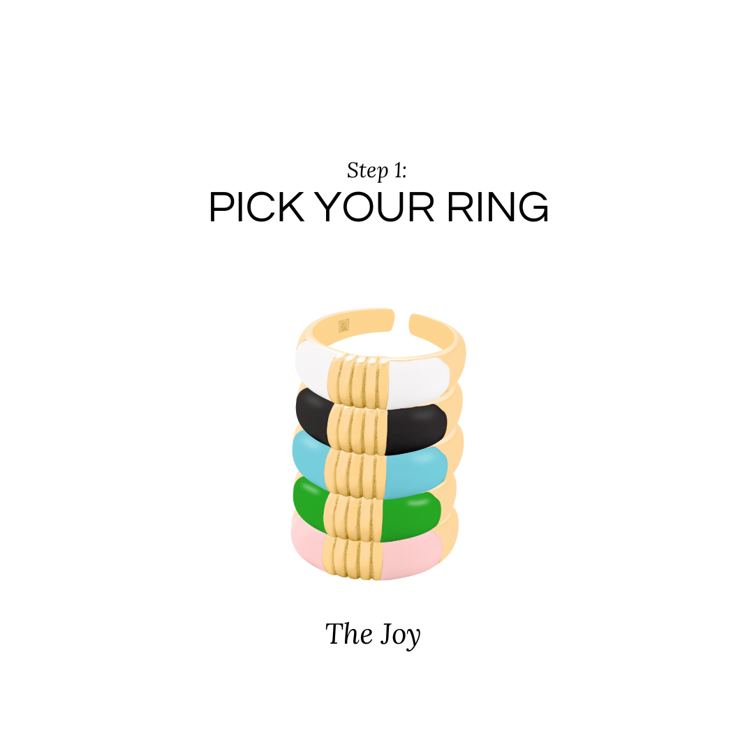 Gold and Enamel Adjustable Ring: The Joy