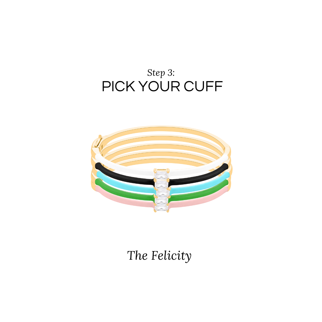 White Topaz and Enamel Clasp Bangle: The Felicity