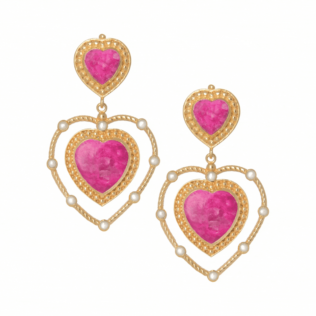 Double Heart Earrings: The Alejandra (Large)