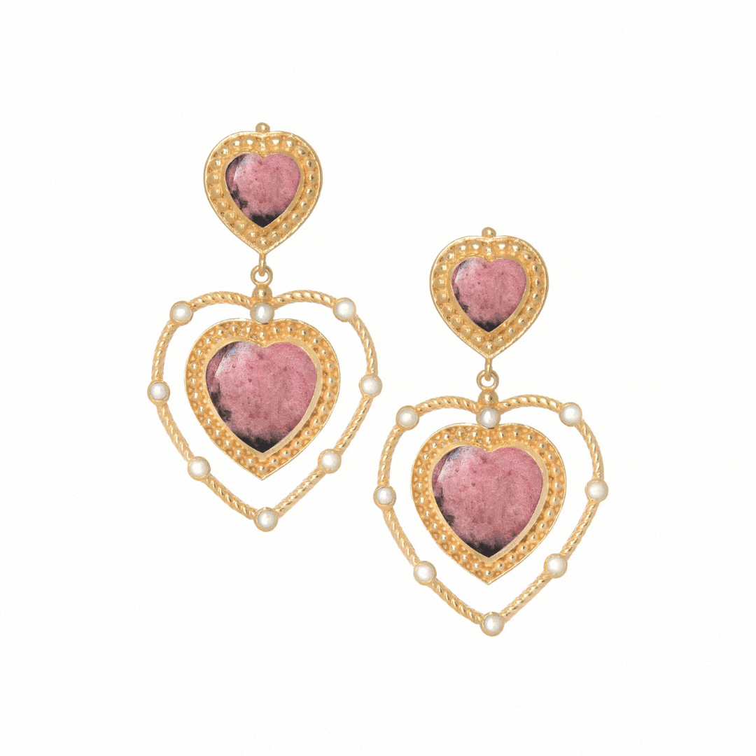 Double Heart Earrings: The Alejandra (Small)