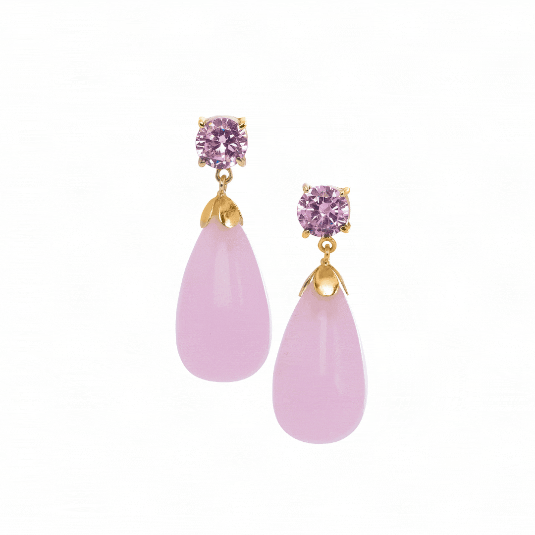 Gemstone & Cat's Eye Drop Earrings: The Loren