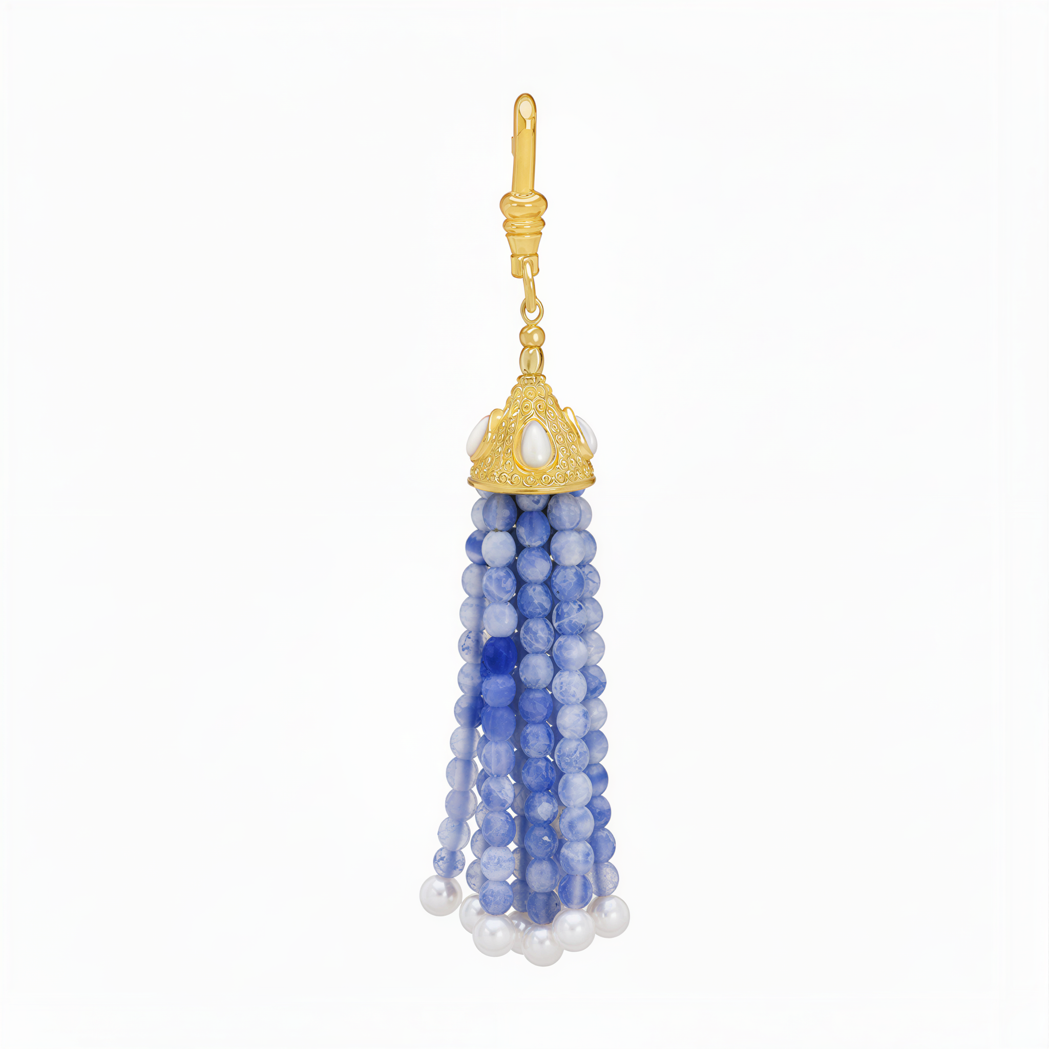 The Odessa: Blue Lace Agate Tassel Charm